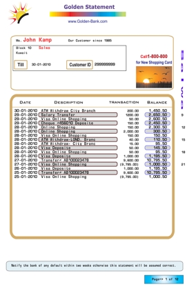 Bank Statement